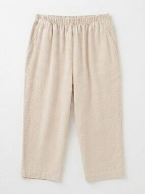 Elastic-Waist Capri Pants with Side Pockets
